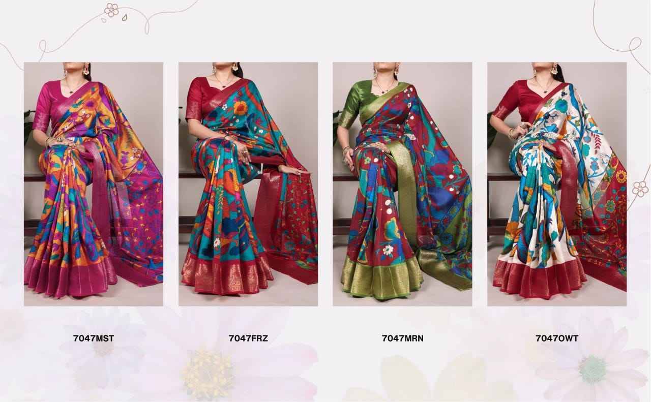 7047 By Fashid Wholesale 7047-A To 7047-D Series Indian Traditional Wear Collection Beautiful Stylish Fancy Colorful Party Wear & Occasional Wear Tussar Silk Sarees At Wholesale Price