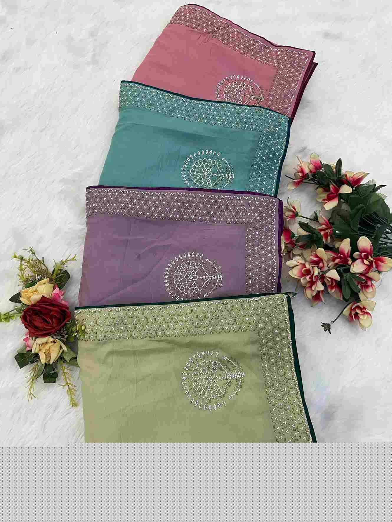 Vs Jogson By Fashid Wholesale 01 To 04 Series Indian Traditional Wear Collection Beautiful Stylish Fancy Colorful Party Wear & Occasional Wear Pure Star Georgette Sarees At Wholesale Price