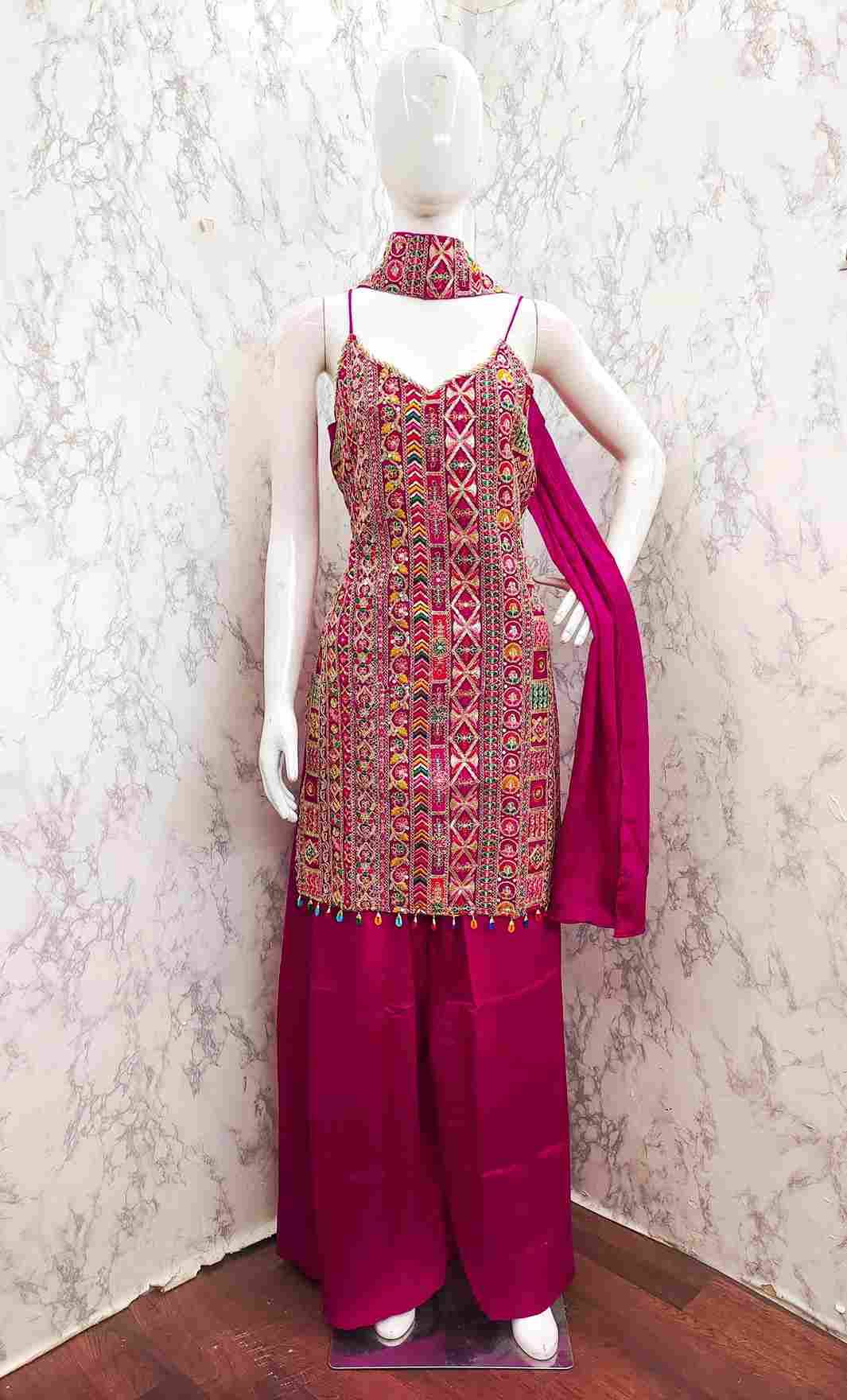 Thread Thrill 008 Colours By Thread Thrill 008-A To 008-D Series Beautiful Sharara Suits Colorful Stylish Fancy Casual Wear & Ethnic Wear Heavy Chinnon Dresses At Wholesale Price