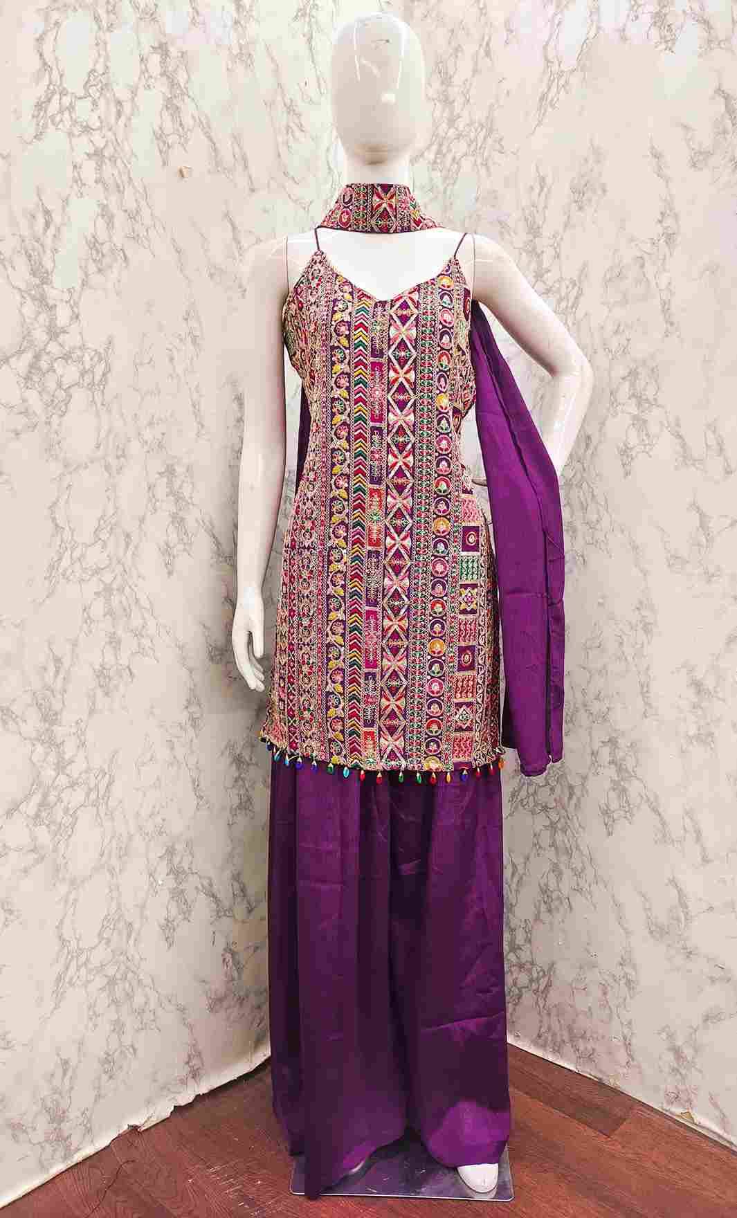 Thread Thrill 008 Colours By Thread Thrill 008-A To 008-D Series Beautiful Sharara Suits Colorful Stylish Fancy Casual Wear & Ethnic Wear Heavy Chinnon Dresses At Wholesale Price