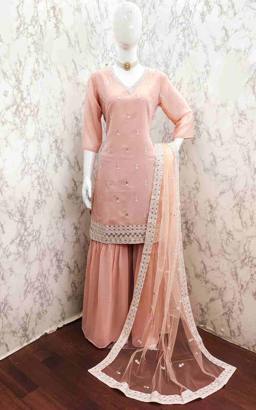 Thread Thrill 002 Colours By Thread Thrill 002-A To 002-D Series Beautiful Sharara Suits Colorful Stylish Fancy Casual Wear & Ethnic Wear Heavy Georgette Dresses At Wholesale Price
