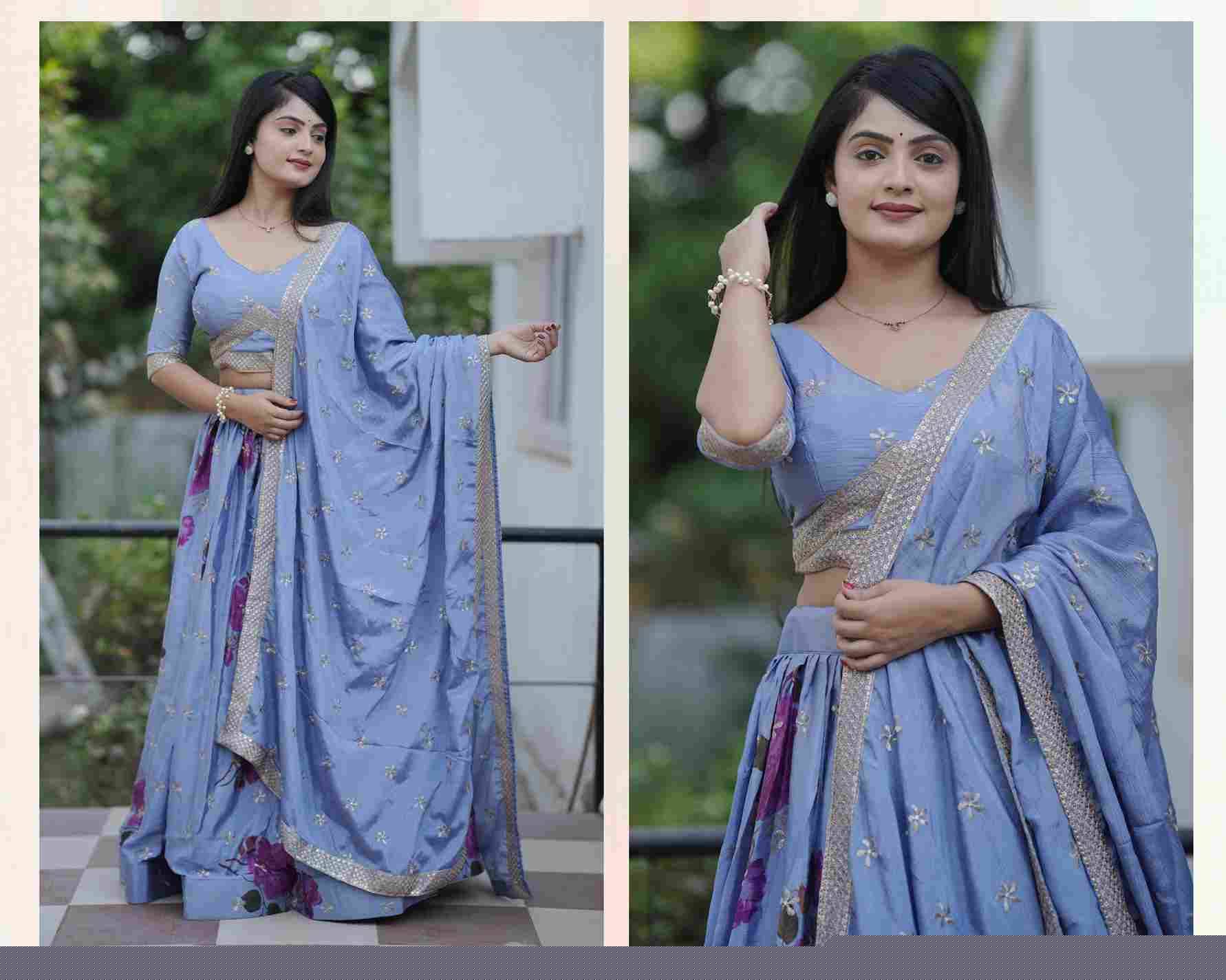 Gr-9027 By Fashid Wholesale Designer Beautiful Collection Occasional Wear & Party Wear Chinnon Lehengas At Wholesale Price