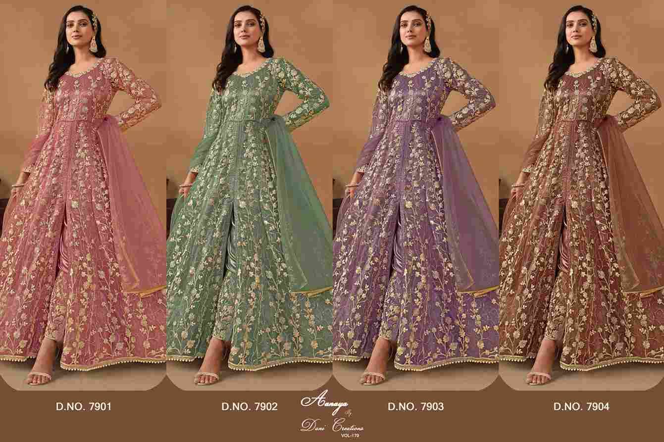 Aanaya Vol-179 By Twisha 7901 To 7904 Series Designer Anarkali Suits Beautiful Stylish Fancy Colorful Party Wear & Occasional Wear Net Dresses At Wholesale Price