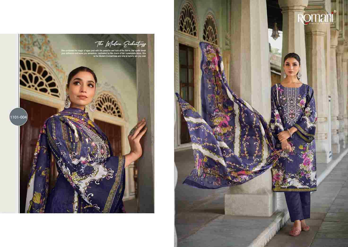 Aarzu Vol-17 By Romani 1101-001 To 1101-008 Series Beautiful Festive Suits Stylish Fancy Colorful Casual Wear & Ethnic Wear Soft Cotton Print Dresses At Wholesale Price