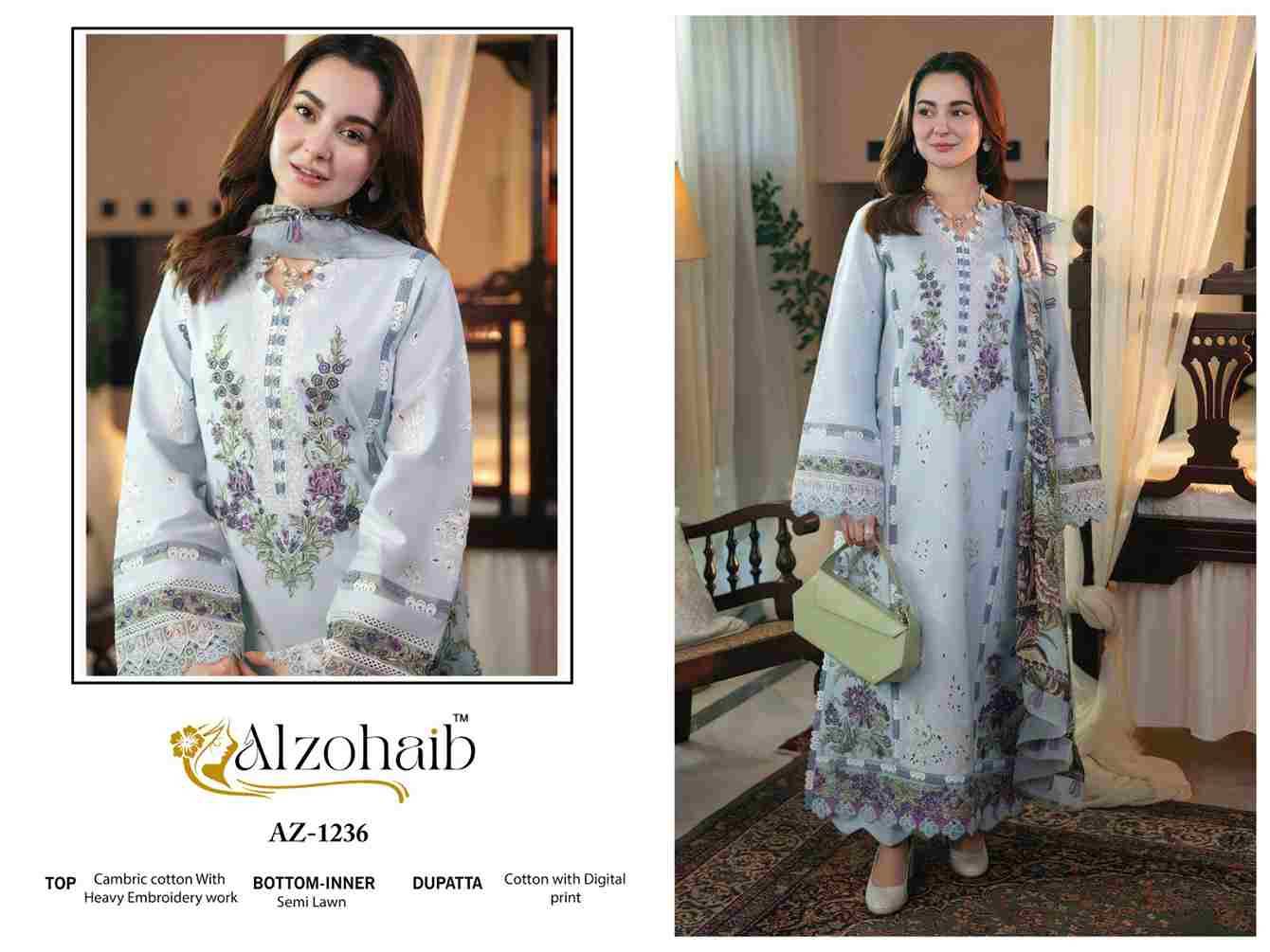 Alzohaib 1233 Series By Alzohaib 1233 To 1237 Series Beautiful Pakistani Suits Stylish Fancy Colorful Party Wear & Occasional Wear Pure Cotton Print Dresses At Wholesale Price