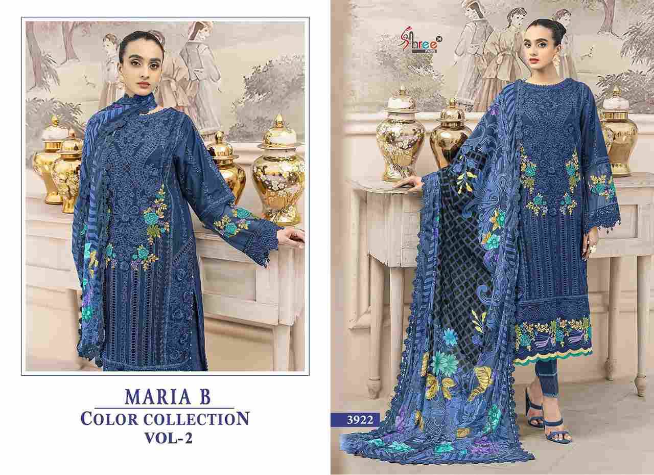 Maria B Color Collection Vol-2 By Shree Fabs 3922-A To 3922-D Series Designer Pakistani Suits Collection Beautiful Stylish Fancy Colorful Party Wear & Ethnic Wear Pure Viscose With Pure Cotton With Embroidery Dresses At Wholesale Price