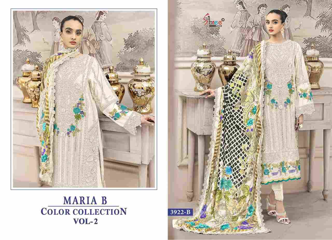 Maria B Color Collection Vol-2 By Shree Fabs 3922-A To 3922-D Series Designer Pakistani Suits Collection Beautiful Stylish Fancy Colorful Party Wear & Ethnic Wear Pure Viscose With Pure Cotton With Embroidery Dresses At Wholesale Price