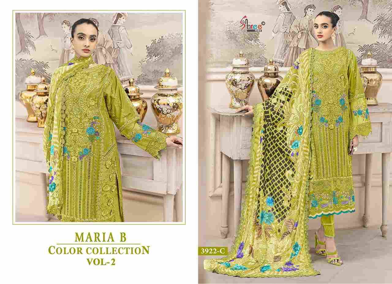 Maria B Color Collection Vol-2 By Shree Fabs 3922-A To 3922-D Series Designer Pakistani Suits Collection Beautiful Stylish Fancy Colorful Party Wear & Ethnic Wear Pure Viscose With Pure Cotton With Embroidery Dresses At Wholesale Price