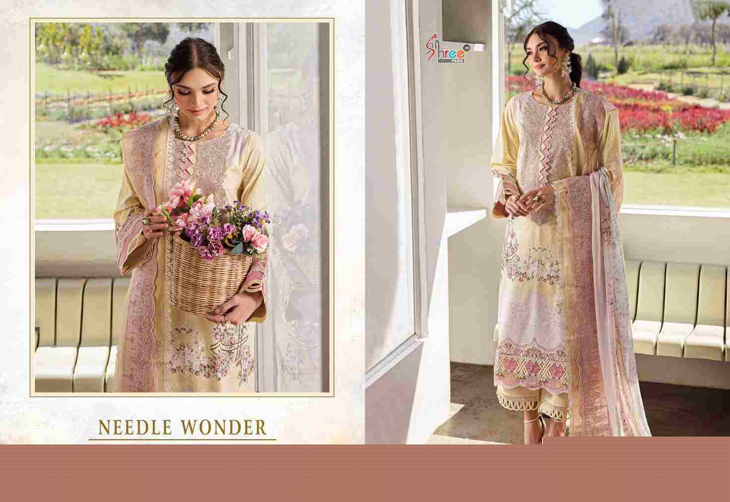 Needle Wonder Lawn Collection Vol-7 By Shree Fabs 3704 To 3710 Series Designer Pakistani Suits Beautiful Fancy Stylish Colorful Party Wear & Occasional Wear Pure Cotton With Embroidery Dresses At Wholesale Price