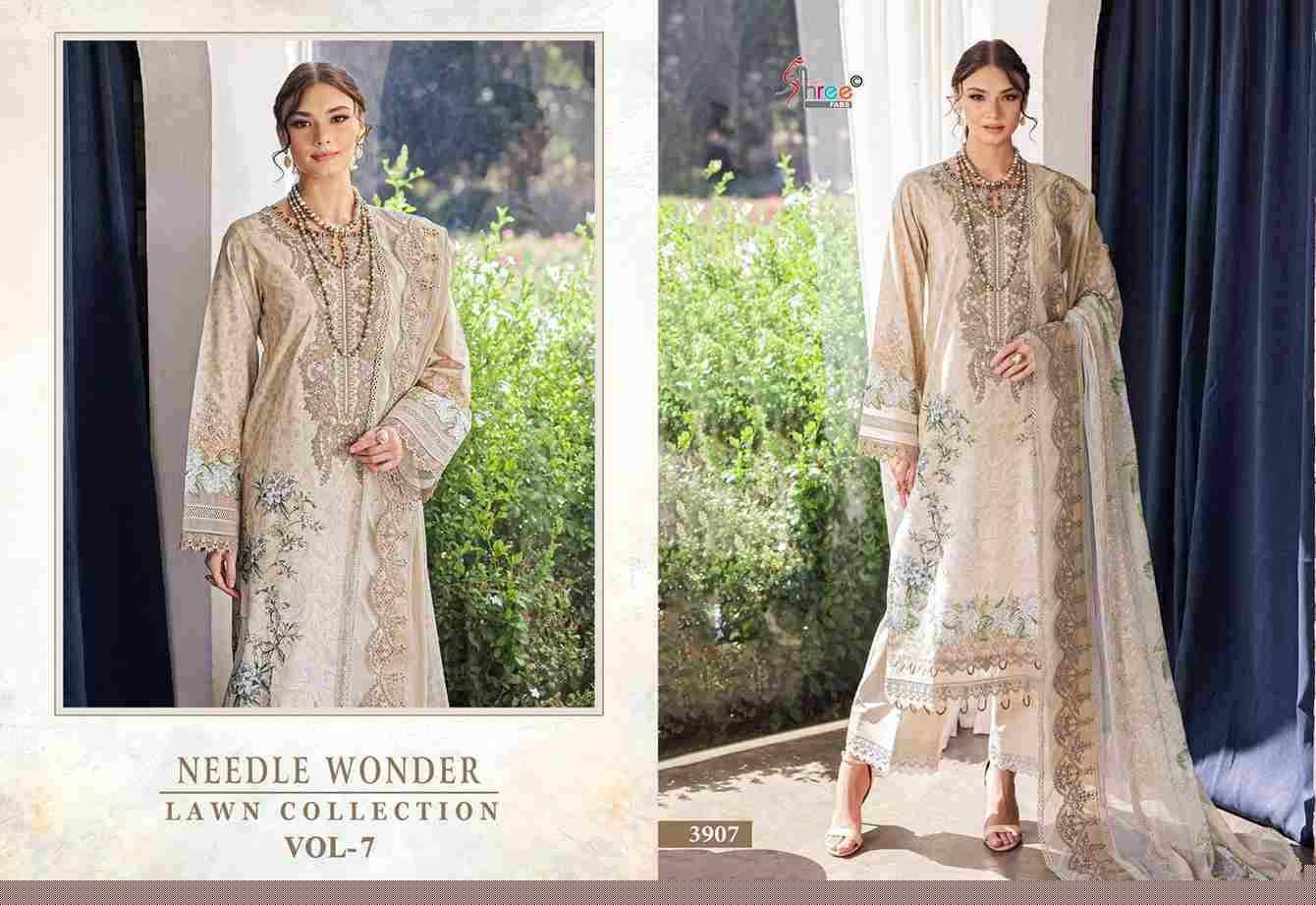 Needle Wonder Lawn Collection Vol-7 By Shree Fabs 3704 To 3710 Series Designer Pakistani Suits Beautiful Fancy Stylish Colorful Party Wear & Occasional Wear Pure Cotton With Embroidery Dresses At Wholesale Price