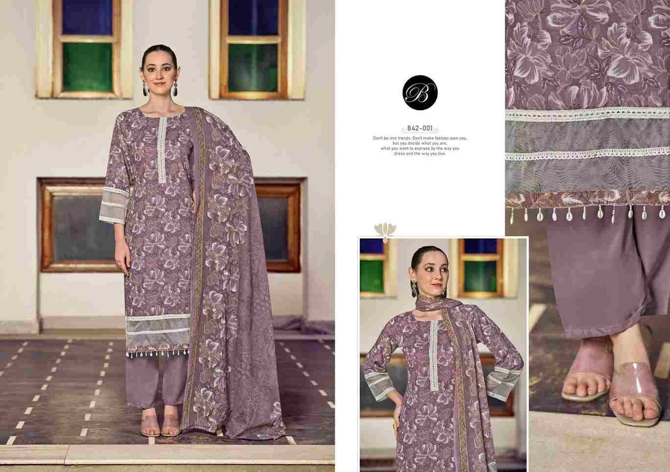 Flamingo Vol-2 By Belliza 842-001 To 842-006 Series Beautiful Suits Colorful Stylish Fancy Casual Wear & Ethnic Wear Pure Cotton Print With Work Dresses At Wholesale Price