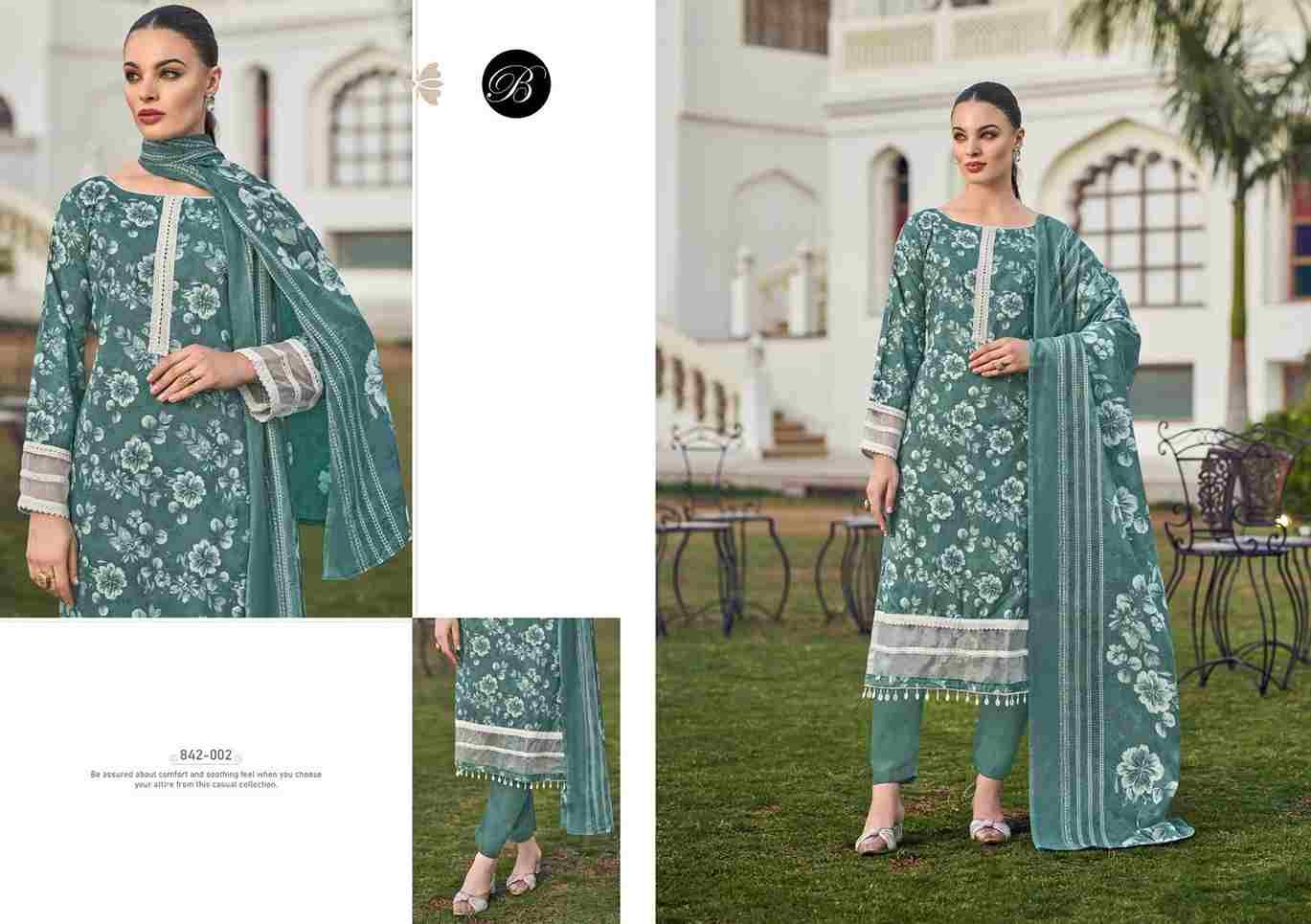 Flamingo Vol-2 By Belliza 842-001 To 842-006 Series Beautiful Suits Colorful Stylish Fancy Casual Wear & Ethnic Wear Pure Cotton Print With Work Dresses At Wholesale Price