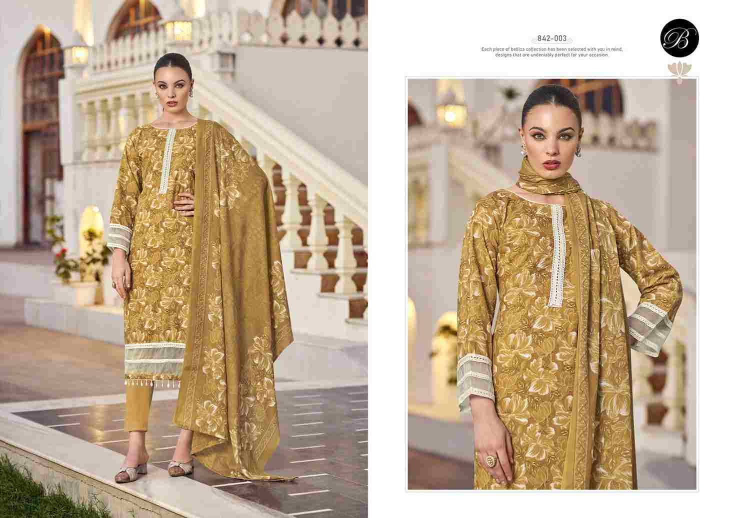 Flamingo Vol-2 By Belliza 842-001 To 842-006 Series Beautiful Suits Colorful Stylish Fancy Casual Wear & Ethnic Wear Pure Cotton Print With Work Dresses At Wholesale Price