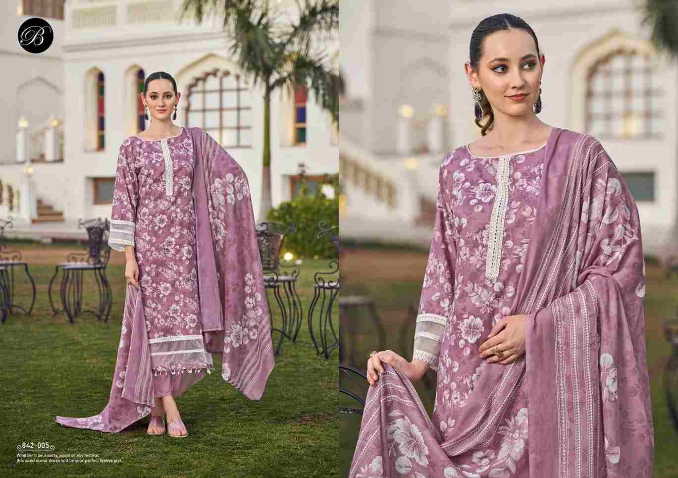 Flamingo Vol-2 By Belliza 842-001 To 842-006 Series Beautiful Suits Colorful Stylish Fancy Casual Wear & Ethnic Wear Pure Cotton Print With Work Dresses At Wholesale Price