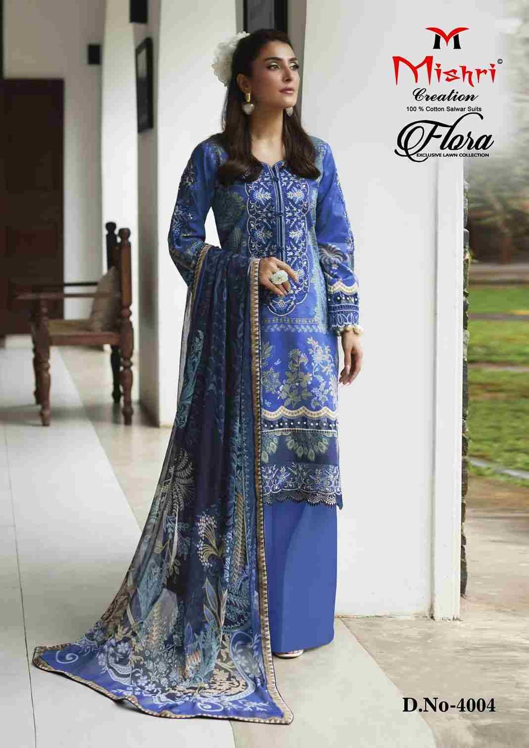 Flora Vol-4 By Mishri 4001 To 4006 Series Beautiful Suits Stylish Colorful Fancy Casual Wear & Ethnic Wear Lawn Cotton Print Dresses At Wholesale Price