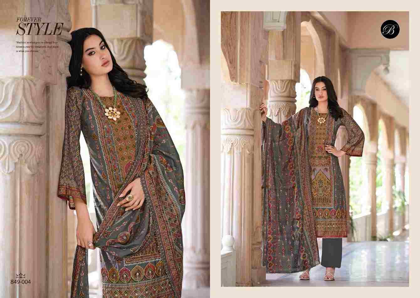 Nusrat Vol-5 By Belliza 849-001 To 849-006 Series Beautiful Festive Suits Stylish Fancy Colorful Casual Wear & Ethnic Wear Pure Viscose Muslin Print Dresses At Wholesale Price