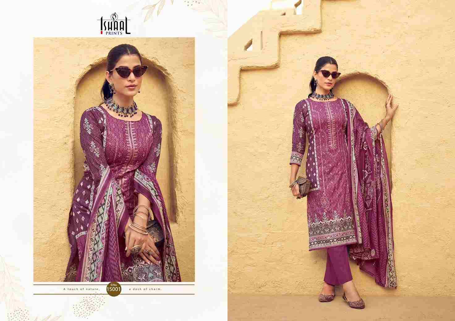 Embroidered Vol-15 By Ishaal Prints 15001 To 15010 Series Beautiful Suits Colorful Stylish Fancy Casual Wear & Ethnic Wear Pure Lawn Printed Dresses At Wholesale Price