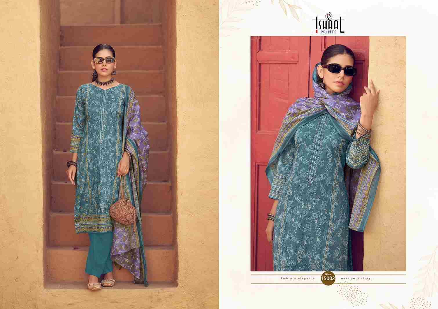 Embroidered Vol-15 By Ishaal Prints 15001 To 15010 Series Beautiful Suits Colorful Stylish Fancy Casual Wear & Ethnic Wear Pure Lawn Printed Dresses At Wholesale Price