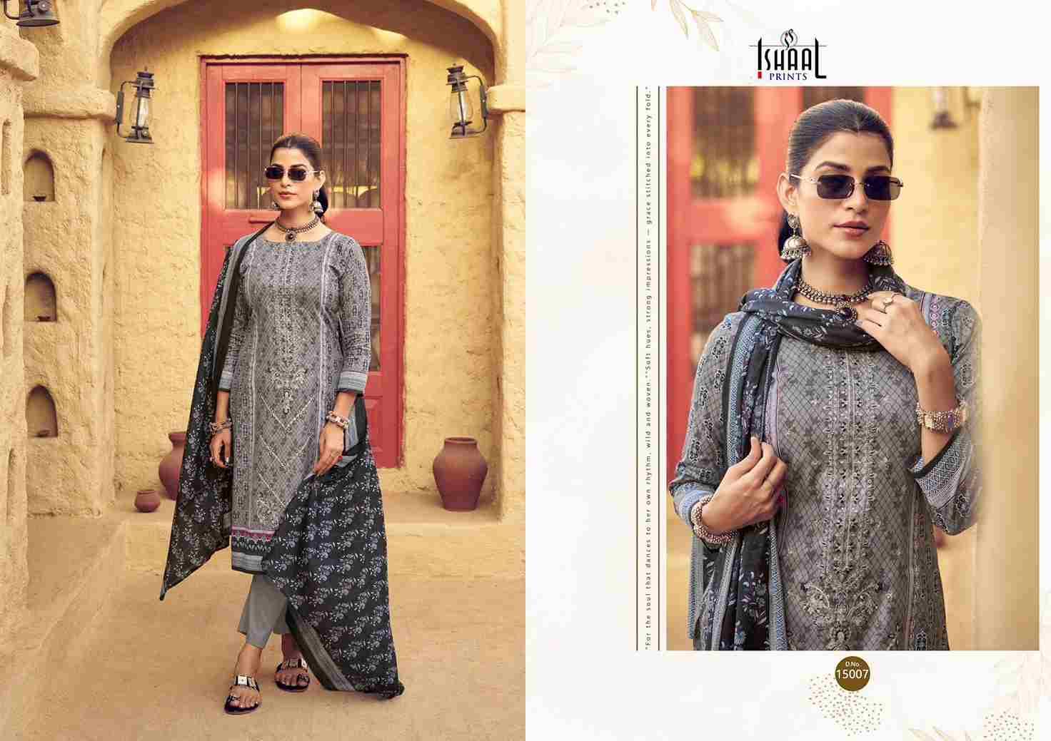 Embroidered Vol-15 By Ishaal Prints 15001 To 15010 Series Beautiful Suits Colorful Stylish Fancy Casual Wear & Ethnic Wear Pure Lawn Printed Dresses At Wholesale Price