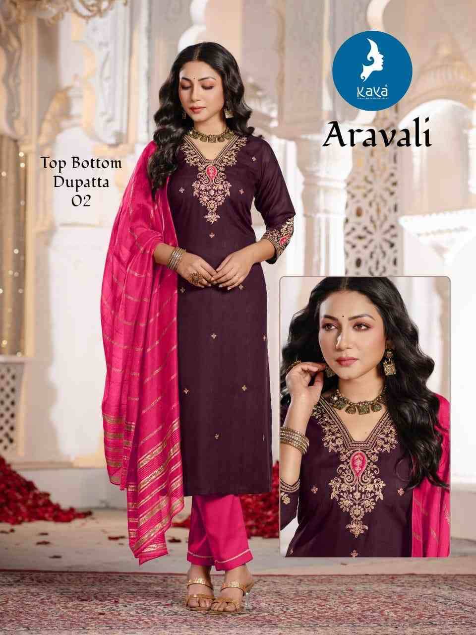 Aravali By Kaya 01 To 06 Series Beautiful Stylish Festive Suits Fancy Colorful Casual Wear & Ethnic Wear & Ready To Wear Rayon Dresses At Wholesale Price