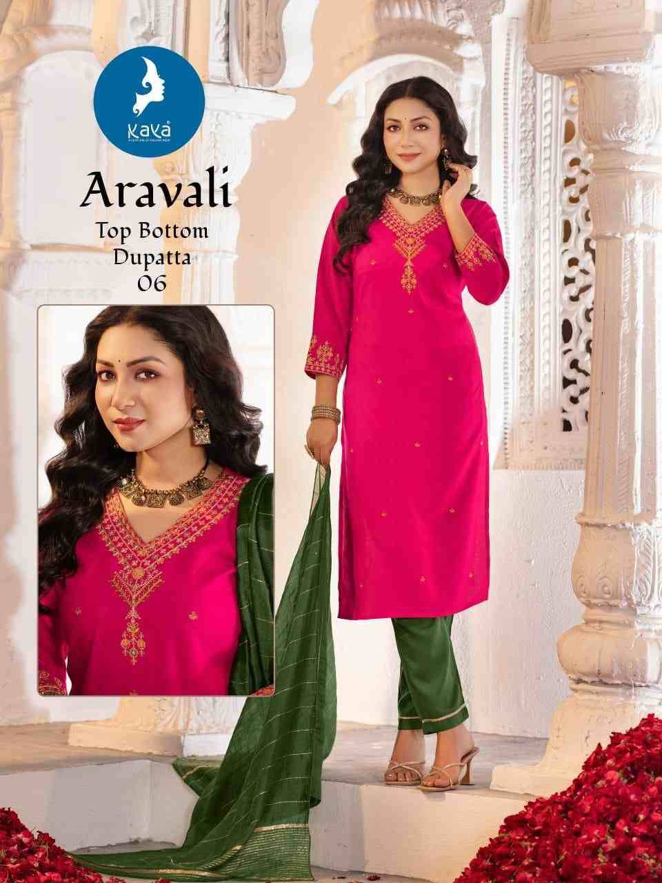 Aravali By Kaya 01 To 06 Series Beautiful Stylish Festive Suits Fancy Colorful Casual Wear & Ethnic Wear & Ready To Wear Rayon Dresses At Wholesale Price