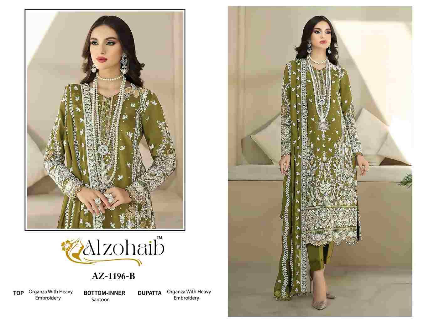 Aafa Vol-1 By Alzohaib 1196-A To 1196-H Series Beautiful Pakistani Suits Stylish Fancy Colorful Party Wear & Occasional Wear Organza Dresses At Wholesale Price