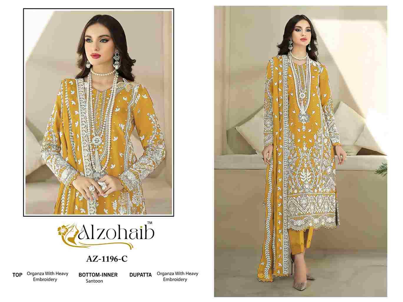 Aafa Vol-1 By Alzohaib 1196-A To 1196-H Series Beautiful Pakistani Suits Stylish Fancy Colorful Party Wear & Occasional Wear Organza Dresses At Wholesale Price