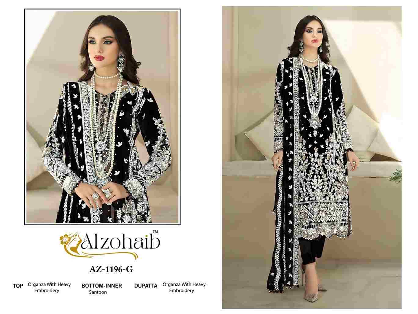 Aafa Vol-1 By Alzohaib 1196-A To 1196-H Series Beautiful Pakistani Suits Stylish Fancy Colorful Party Wear & Occasional Wear Organza Dresses At Wholesale Price