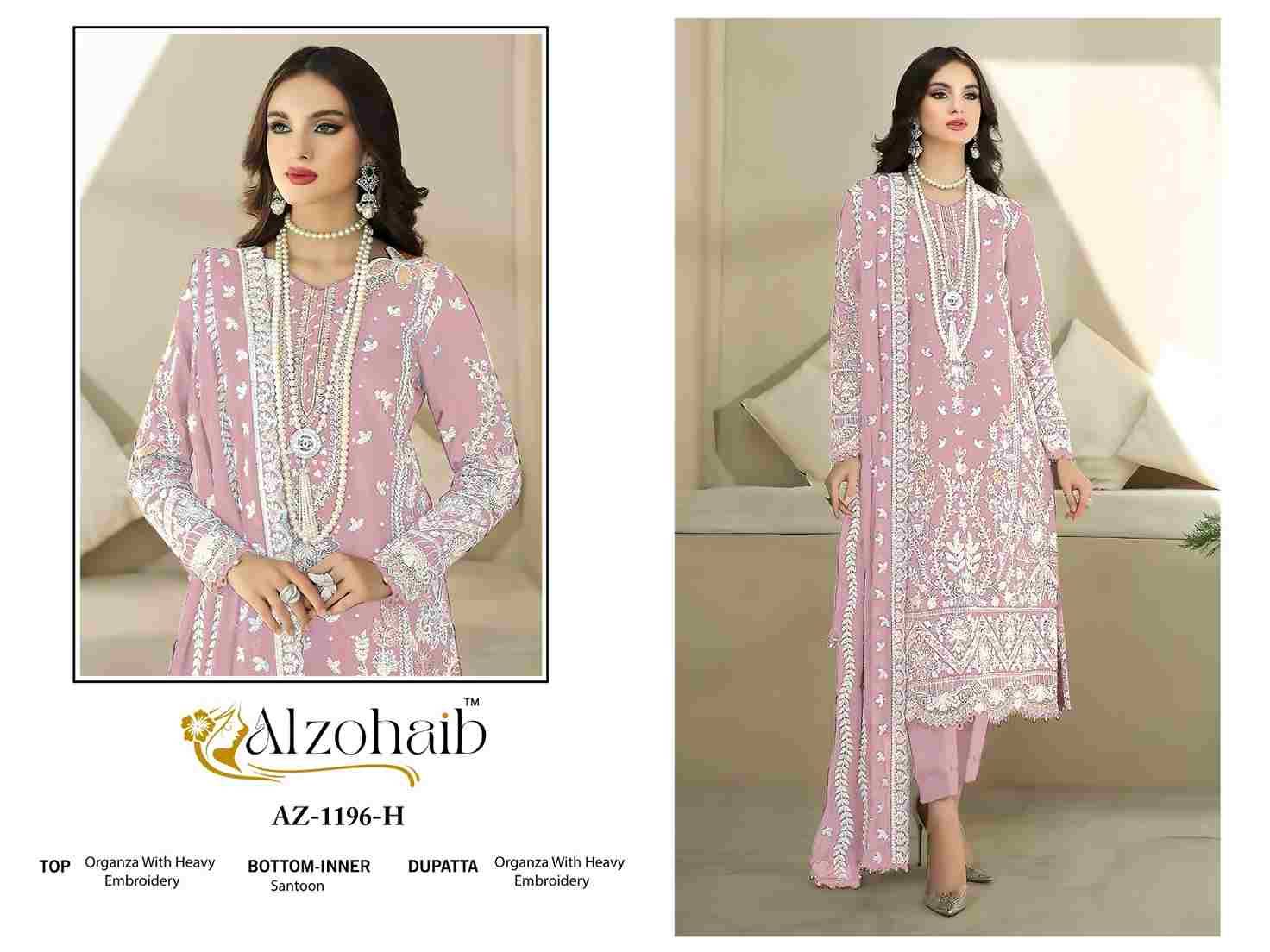 Aafa Vol-1 By Alzohaib 1196-A To 1196-H Series Beautiful Pakistani Suits Stylish Fancy Colorful Party Wear & Occasional Wear Organza Dresses At Wholesale Price