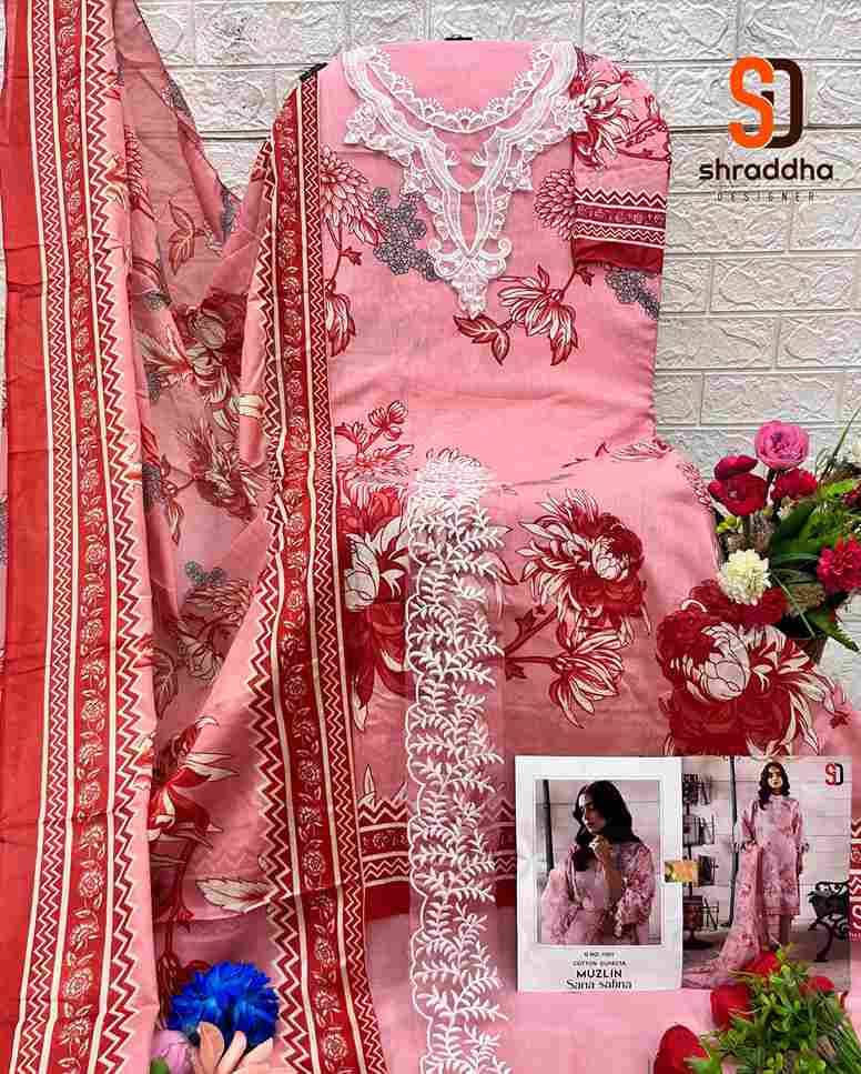 Muzlin Sana Safina By Shraddha Designer 1001 To 1008 Series Designer Pakistani Suits Beautiful Stylish Fancy Colorful Party Wear & Occasional Wear Pure Lawn Cotton Print Embroidered Dresses At Wholesale Price