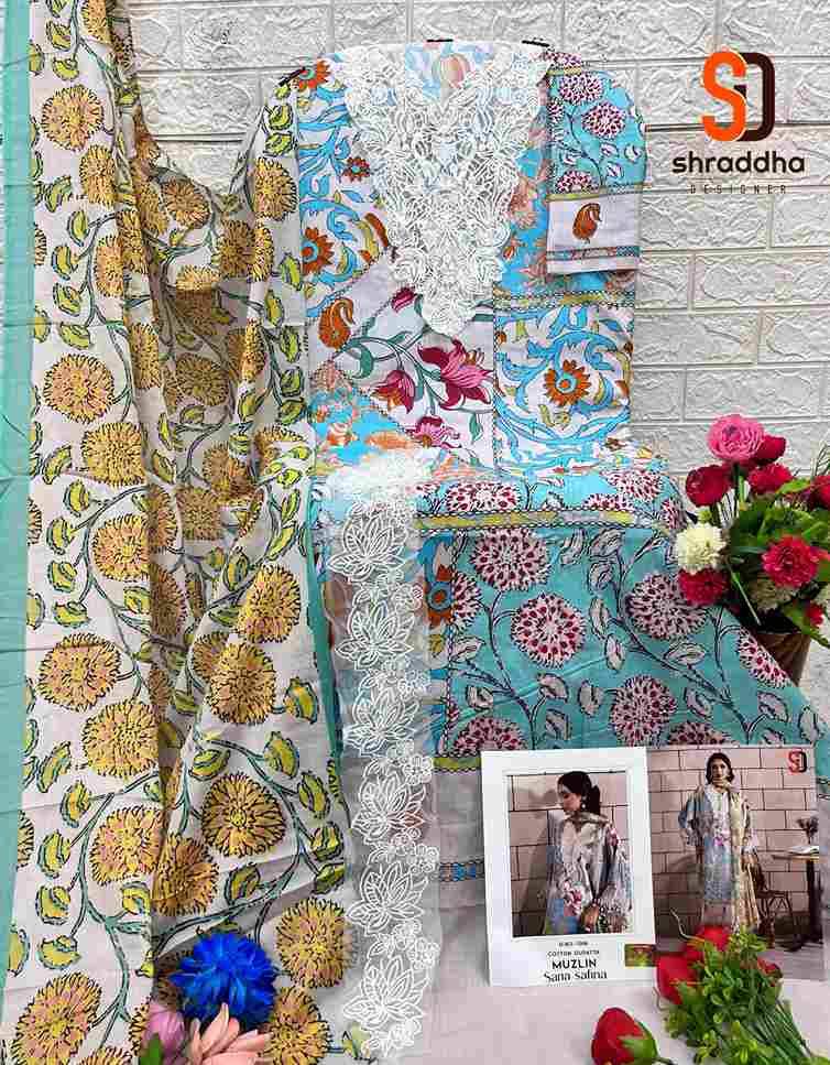 Muzlin Sana Safina By Shraddha Designer 1001 To 1008 Series Designer Pakistani Suits Beautiful Stylish Fancy Colorful Party Wear & Occasional Wear Pure Lawn Cotton Print Embroidered Dresses At Wholesale Price