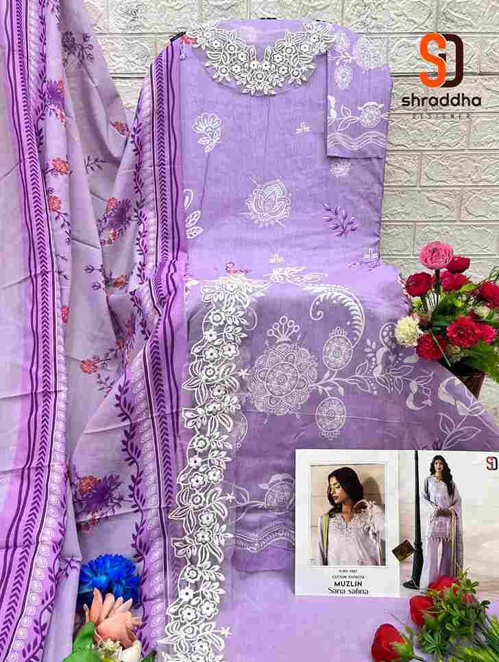 Muzlin Sana Safina By Shraddha Designer 1001 To 1008 Series Designer Pakistani Suits Beautiful Stylish Fancy Colorful Party Wear & Occasional Wear Pure Lawn Cotton Print Embroidered Dresses At Wholesale Price