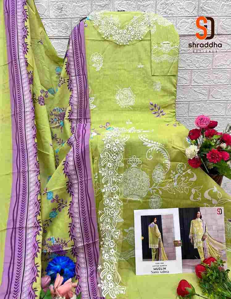 Muzlin Sana Safina By Shraddha Designer 1001 To 1008 Series Designer Pakistani Suits Beautiful Stylish Fancy Colorful Party Wear & Occasional Wear Pure Lawn Cotton Print Embroidered Dresses At Wholesale Price