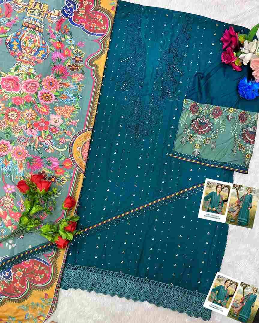 Maria B.Exclusive Color Collection By Shree Fabs 3754-A To 3754-D Series Designer Pakistani Suits Beautiful Fancy Stylish Colorful Party Wear & Occasional Wear Pure Rayon With Embroidery Dresses At Wholesale Price