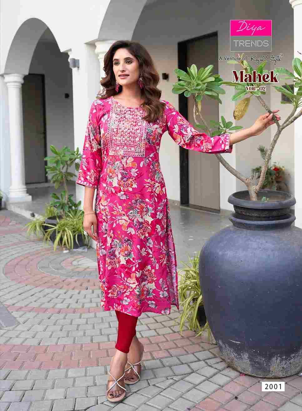Mahek Vol-2 By Diya Trends 2001 To 2008 Series Designer Stylish Fancy Colorful Beautiful Party Wear & Ethnic Wear Collection Rayon Print Kurtis At Wholesale Price