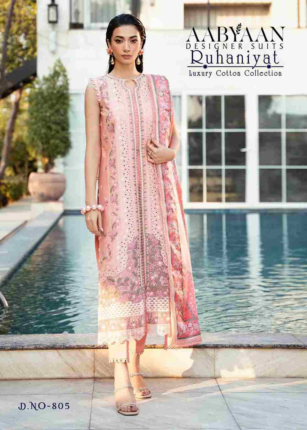 Ruhaniyat Vol-8 By Aabyaan 801 To 806 Series Beautiful Suits Colorful Stylish Fancy Casual Wear & Ethnic Wear Pure Cotton Embroidered Dresses At Wholesale Price