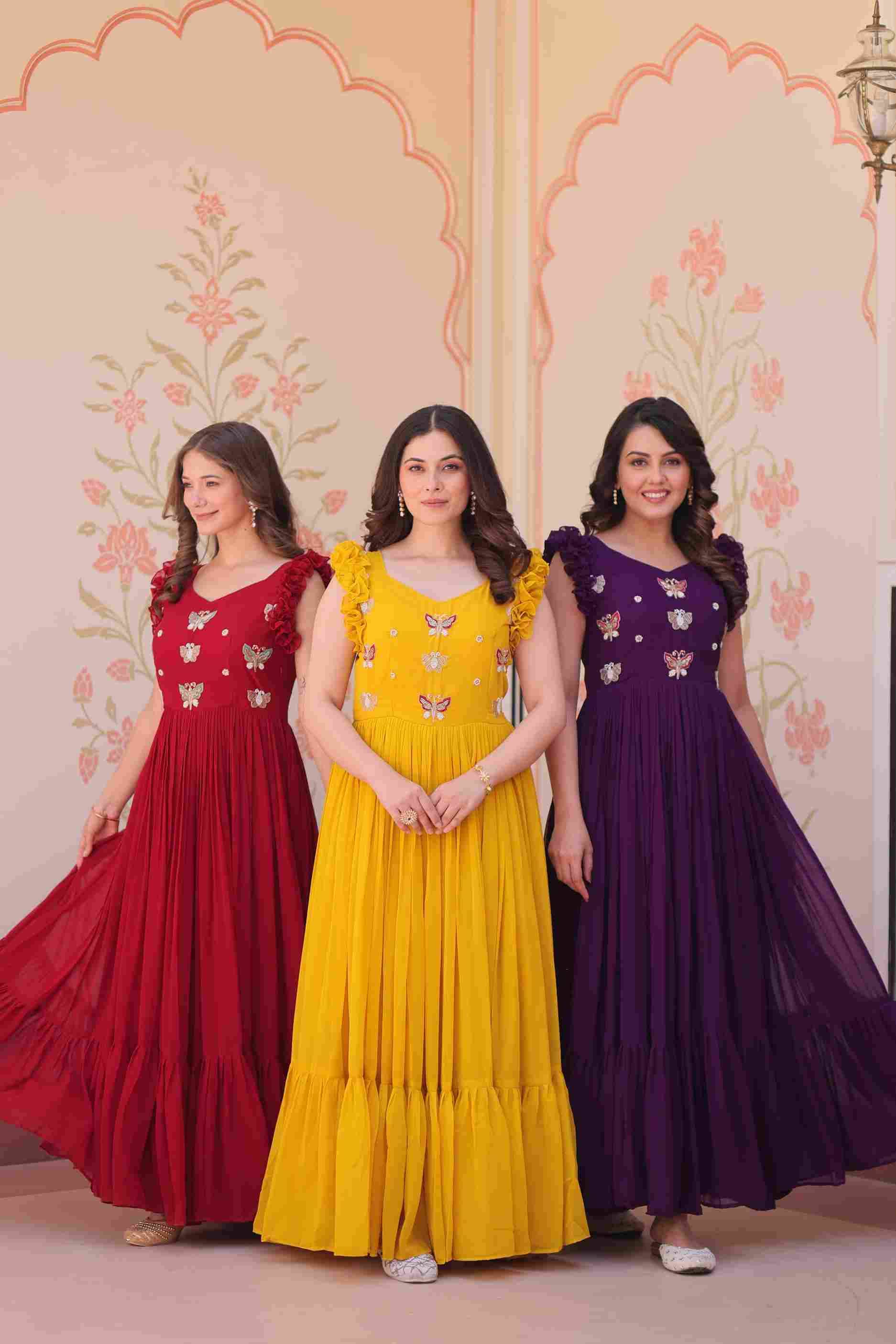 Sf-1030 By Fashid Wholesale 01 To 03 Series Suits Beautiful Fancy Colorful Stylish Party Wear & Occasional Wear Faux Blooming Gown At Wholesale Price