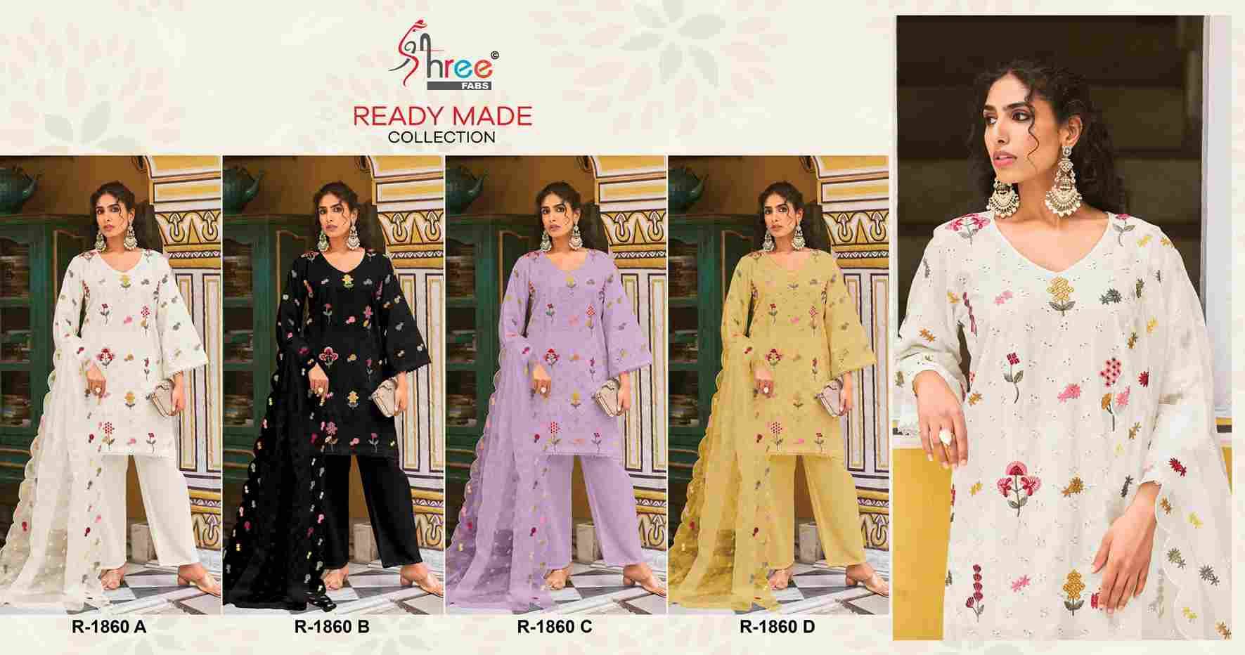 Shree Fabs Hit Design R-1860 Colours By Shree Fabs R-1860-A To R-1860-D Series Designer Pakistani Suits Collection Beautiful Stylish Fancy Colorful Party Wear & Occasional Wear Cambric Cotton Dresses At Wholesale Price
