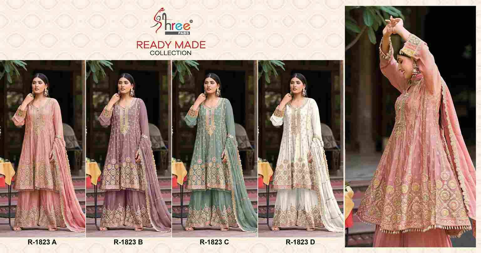 Shree Fabs Hit Design R-1823 Colours By Shree Fabs R-1823-A To R-1823-D Series Designer Pakistani Suits Collection Beautiful Stylish Fancy Colorful Party Wear & Occasional Wear Chinnon Dresses At Wholesale Price