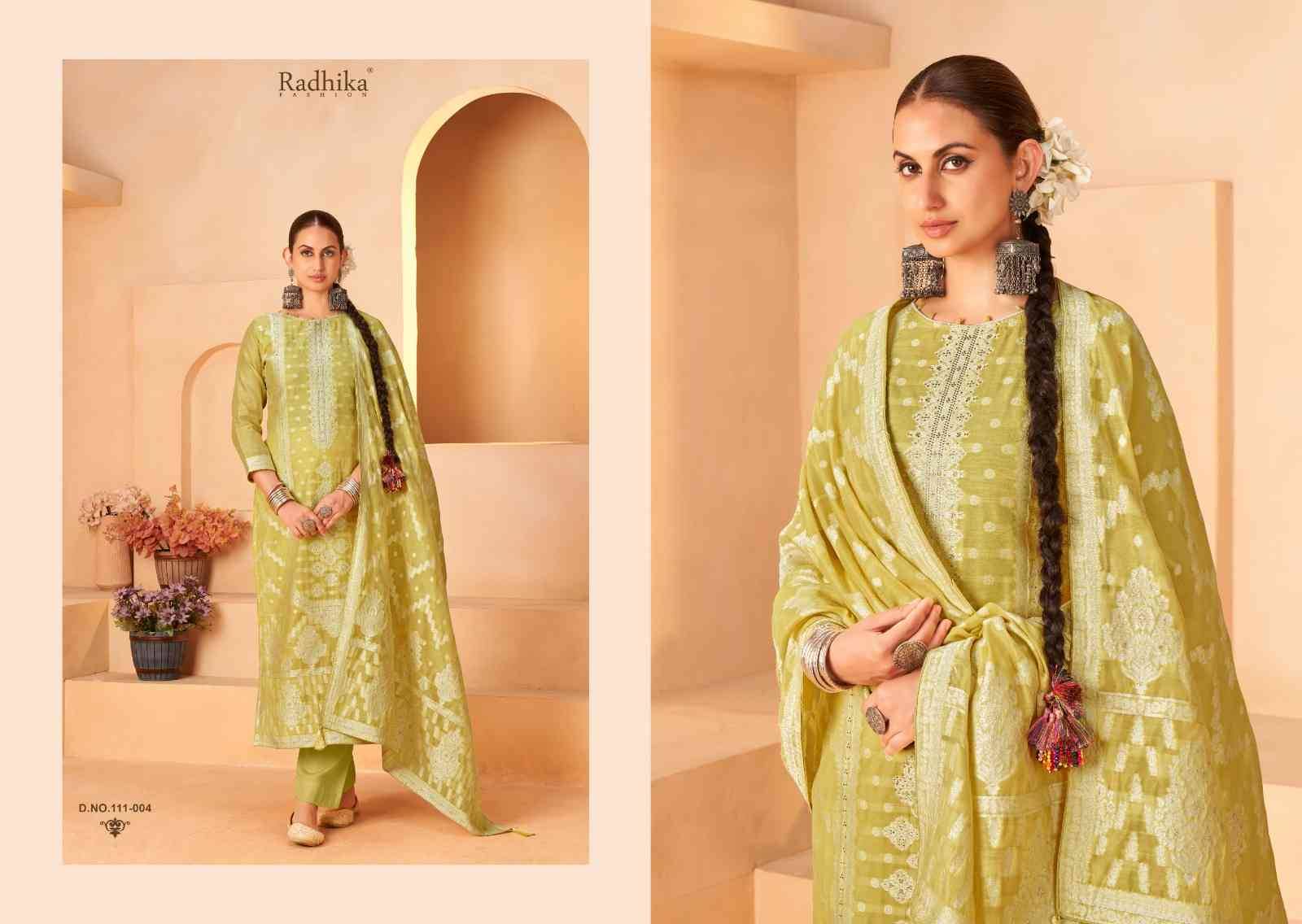 Banarashi Adah Vol-5 By Azara 111-001 To 111-006 Series Beautiful Stylish Festive Suits Fancy Colorful Casual Wear & Ethnic Wear & Ready To Wear Jacquard Cotton Print Dresses At Wholesale Price