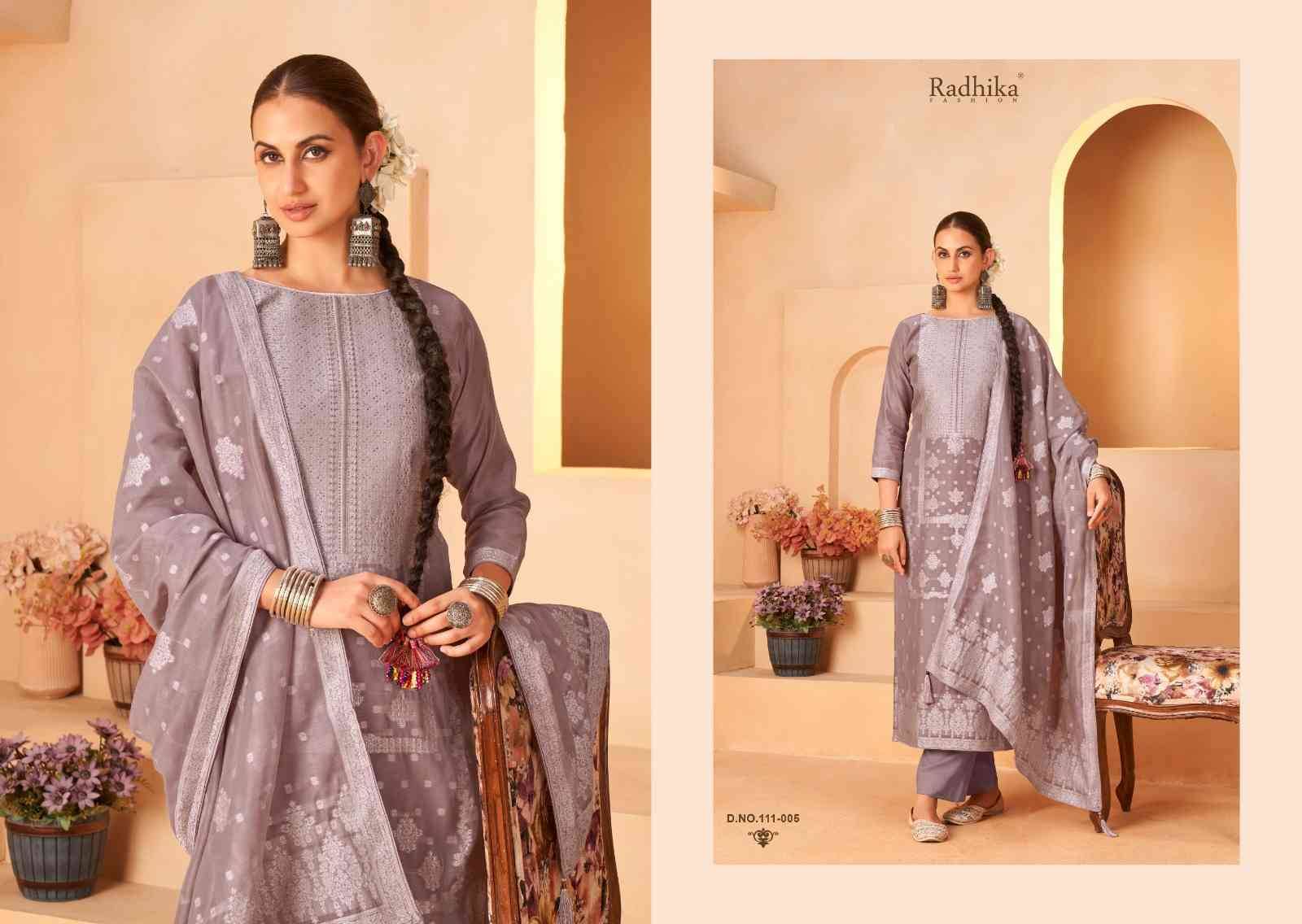 Banarashi Adah Vol-5 By Azara 111-001 To 111-006 Series Beautiful Stylish Festive Suits Fancy Colorful Casual Wear & Ethnic Wear & Ready To Wear Jacquard Cotton Print Dresses At Wholesale Price