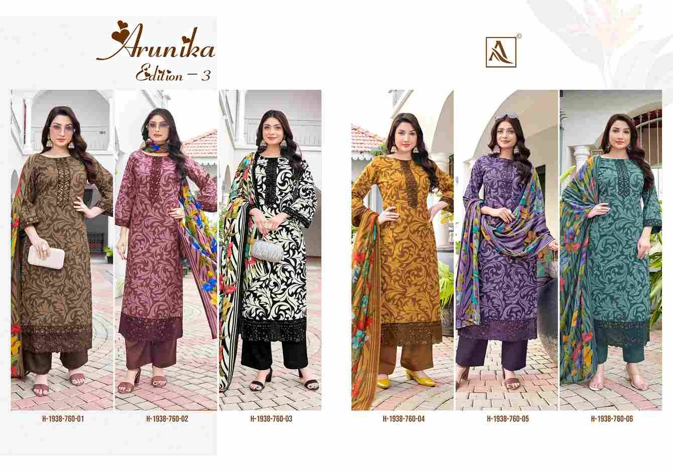 Arunika Vol-3 By Alok Suit 760-001 To 760-006 Series Beautiful Festive Suits Colorful Stylish Fancy Casual Wear & Ethnic Wear Pure Cambric Dresses At Wholesale Price