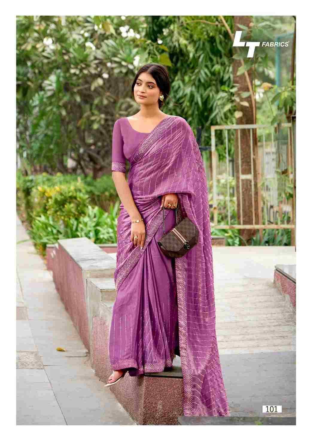 Primark By LT Fabrics 101 To 106 Series Indian Traditional Wear Collection Beautiful Stylish Fancy Colorful Party Wear & Occasional Wear Malai Silk Sarees At Wholesale Price