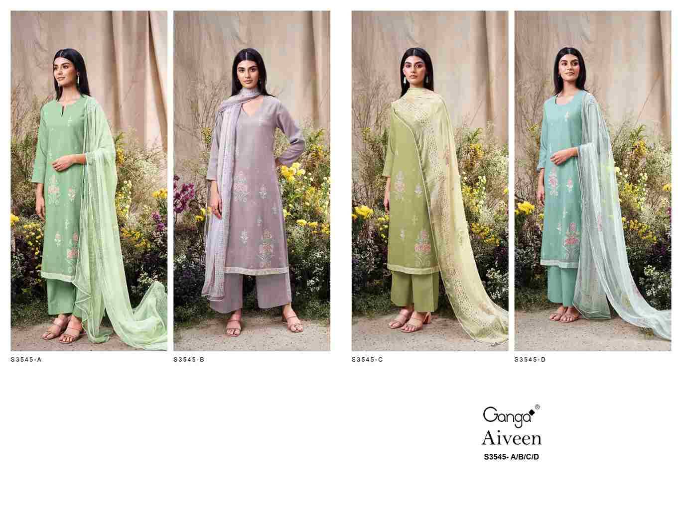 Alveen-3545 By Ganga Fashion 3545-A To 3545-D Series Beautiful Festive Suits Colorful Stylish Fancy Casual Wear & Ethnic Wear Cotton Dresses At Wholesale Price