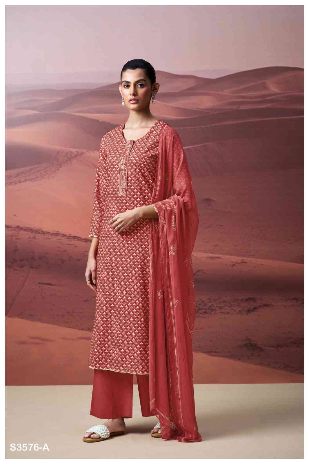 Kairavi-3576 By Ganga Fashion 3576-A To 3576-D Series Beautiful Festive Suits Colorful Stylish Fancy Casual Wear & Ethnic Wear Cotton Dresses At Wholesale Price