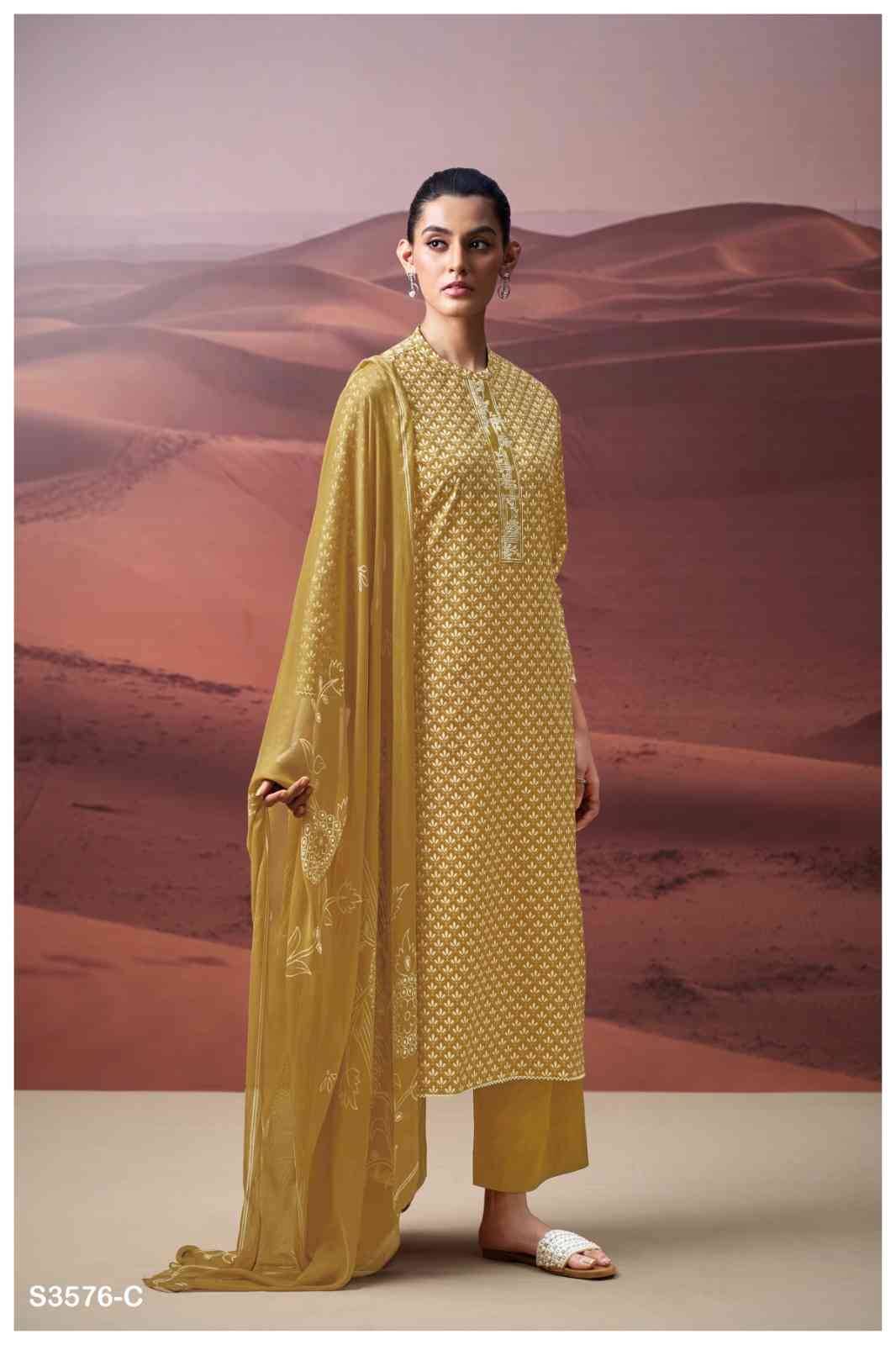 Kairavi-3576 By Ganga Fashion 3576-A To 3576-D Series Beautiful Festive Suits Colorful Stylish Fancy Casual Wear & Ethnic Wear Cotton Dresses At Wholesale Price