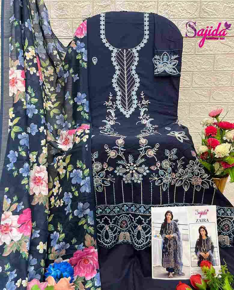 Zaira By Sajida Designer Suits 1054 To 1056 Series Beautiful Pakistani Suits Colorful Stylish Fancy Casual Wear & Ethnic Wear Cambric Cotton Embroidered Dresses At Wholesale Price