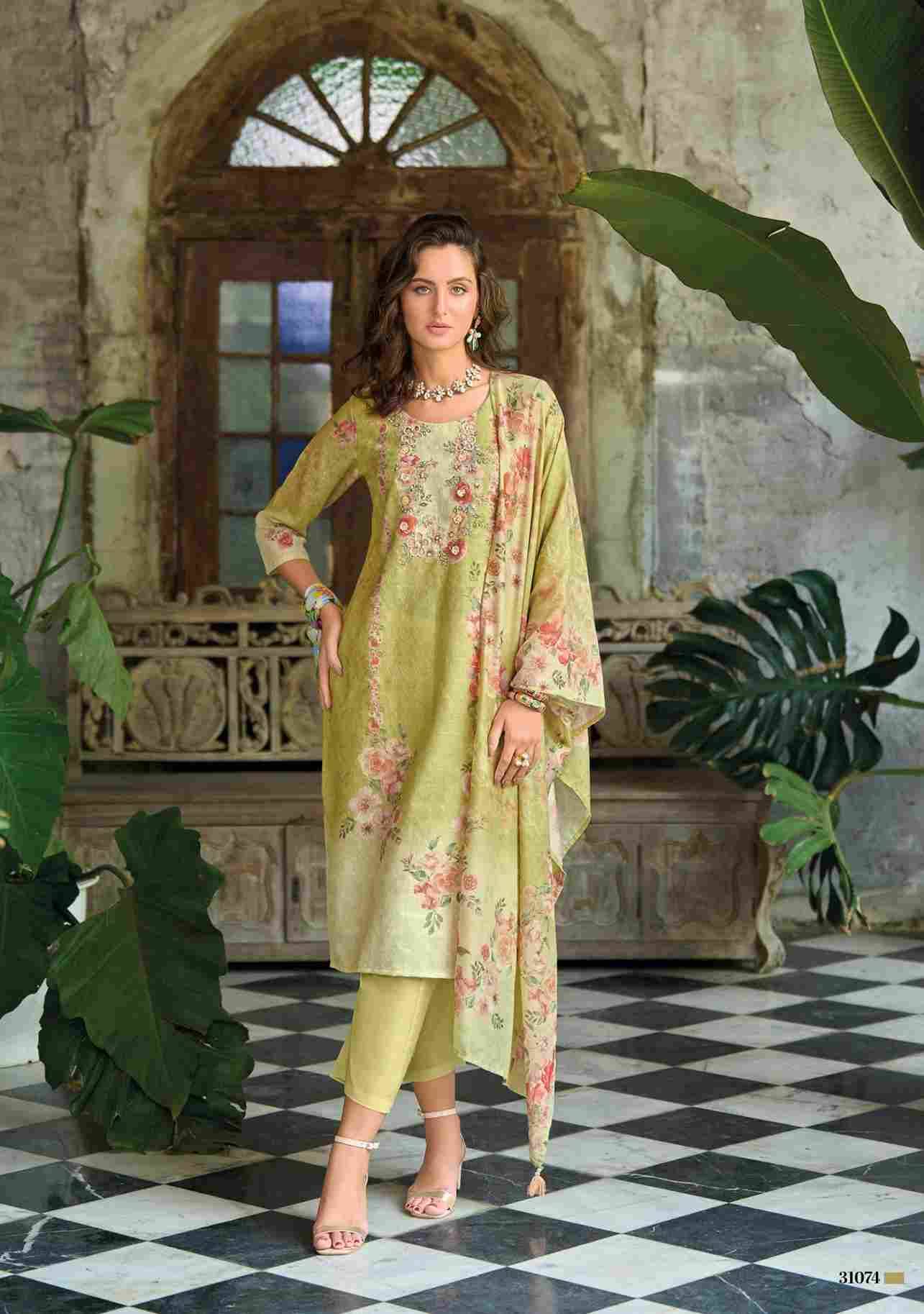 Summer Pastels Vol-2 By Lady Leela 31071 To 31076 Series Beautiful Festive Suits Colorful Stylish Fancy Casual Wear & Ethnic Wear Pure Linen With Work Dresses At Wholesale Price