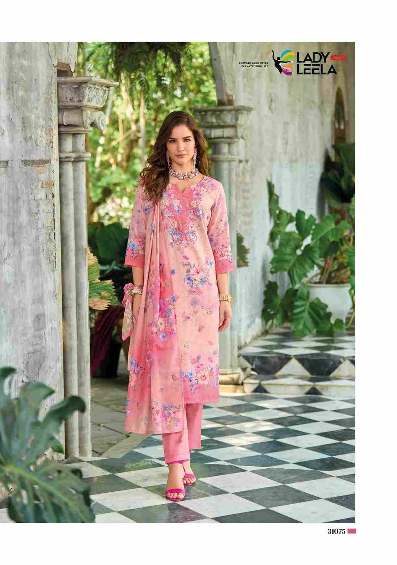 Summer Pastels Vol-2 By Lady Leela 31071 To 31076 Series Beautiful Festive Suits Colorful Stylish Fancy Casual Wear & Ethnic Wear Pure Linen With Work Dresses At Wholesale Price