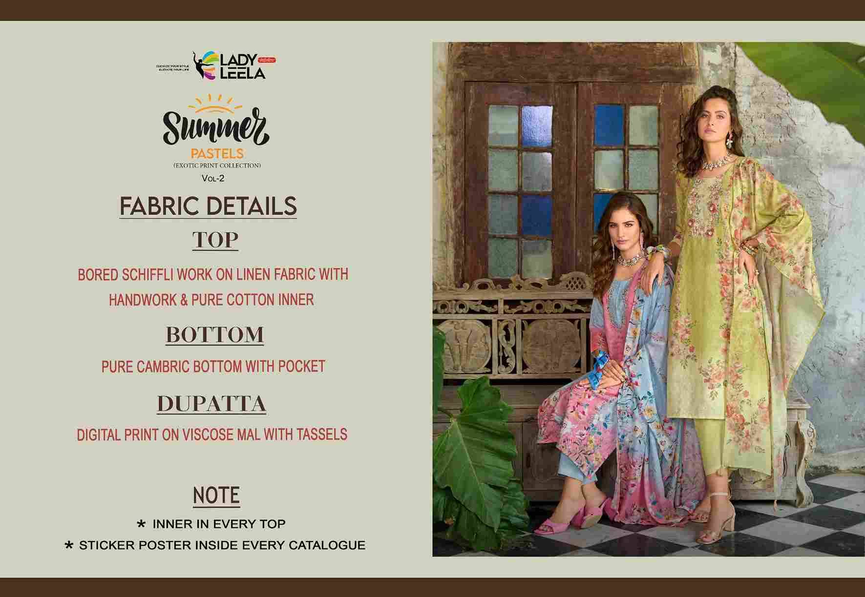 Summer Pastels Vol-2 By Lady Leela 31071 To 31076 Series Beautiful Festive Suits Colorful Stylish Fancy Casual Wear & Ethnic Wear Pure Linen With Work Dresses At Wholesale Price